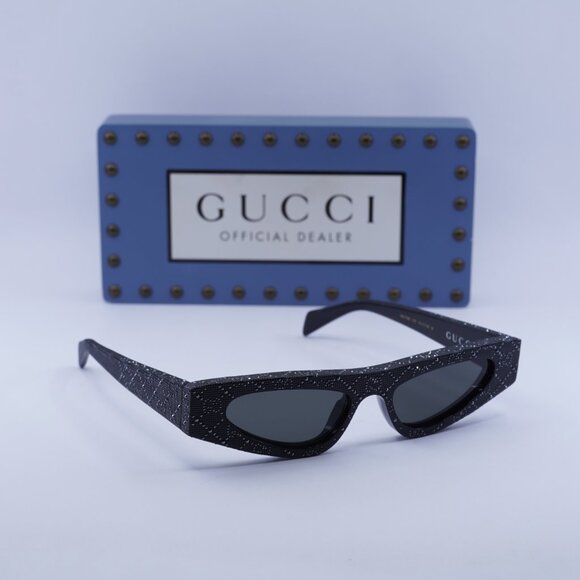 Gucci GG1779S 010 Cat Eye Sunglasses - Black with Metal Stud Detail\\Grey main image 4